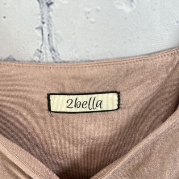 🌸 2bella Double-Lined Cropped Tank Top - Blush Pink, Size Small - Picture 2 of 3